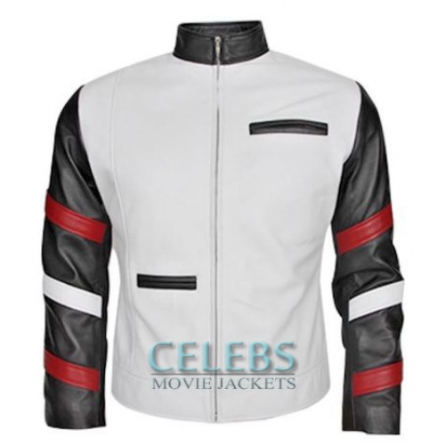 Bruce Lee Vintage Classic White Leather Jacket